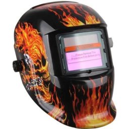 Live House - Masque de soudage crâne à mise au point variable sombre avec filtre lcd à