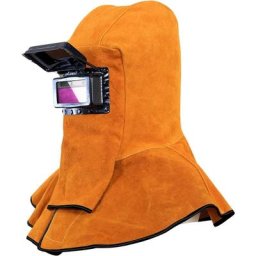 Capote de soudeur en cuir de vache, filtre solaire auto-obscurcissant, masque de soudure,