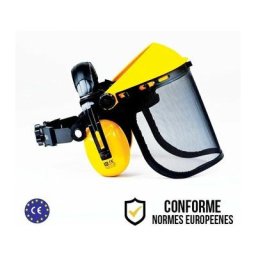 Visière professionnelle de protection extra-large anti-bruit à écran grillagé relevable