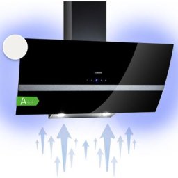 Klarstein - Hotte aspirante clara 90 verre 509 m³/h touch lumière d'ambiance - noir - Noir