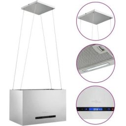 Hotte suspendue à capteur tactile lcd 55 cm Acier inoxydable Vidaxl Argent