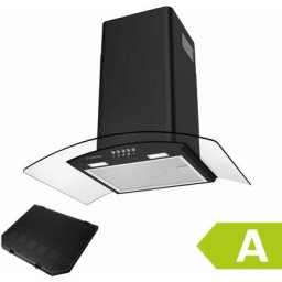 Ciarra - Hotte Aspirante 60cm 350m3/h Classe a Filtre Actif Inclus 70W Filtrant Air Inox Noir