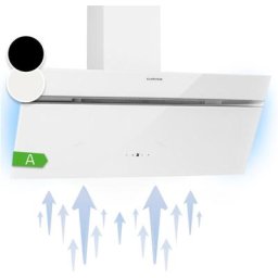 Klarstein - Alina Hotte aspirante 90 cm 600 m³/h classe a - Design verre blanc