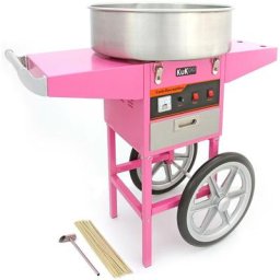 Monster Shop - Kukoo - Machine à Barbe à Papa avec Charrette pour Fêtes et Événements - Rose