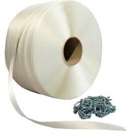 Tecplast - Pack 1 Feuillard de cerclage fil à fil 19 mm x 600 m + 250 Boucles - Feuillard textile