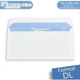 Lot de 100 Enveloppes blanches dl - gamme Courrier+ (sans fenêtre)