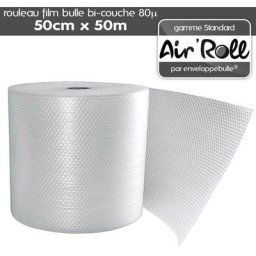 Enveloppebulle - Lot de 6 rouleaux de film bulle d'air bi-couche 80 microns 50cm x 50m