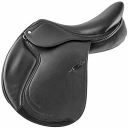 17, Marron foncé: Selle de saut Sidney en cuir double garrot interchangeable