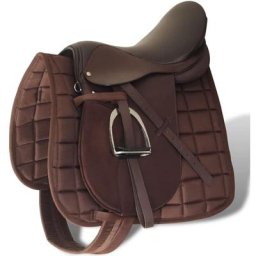 Vidaxl - Set de selle équitation 16 en cuir véritable 14 cm 5 en 1 brun Marron