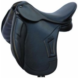 Selle 17,5: Selle de dressage gagnante en cuir synthétique avec arçon réglable