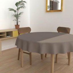 Alix Nappe anti-tâches, Polyester, Marron, par Soleil D'ocre Diametre 180 cm - Marron
