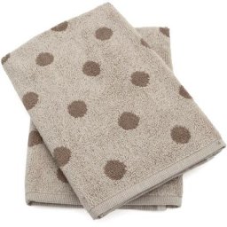 Lot de 2 torchons de cuisine éponge 100% coton spot 50x50 cm - Marron