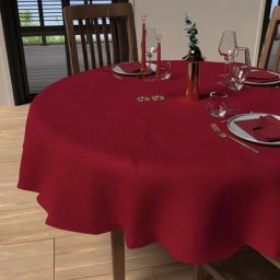 Luxury Nappe Anti-tâches, Polyester, Rouge, par Soleil D'ocre Diametre 180 cm - Rouge
