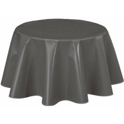 Nappe ronde en toile cirée design uni Joys - Diam. 150 - Gris foncé