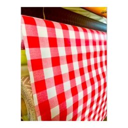 Toile cirée Imprimée Vichy Rouge- Au mêtre - 140 x 240 cm - rouge .