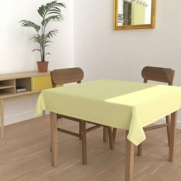 Alix Nappe anti-tâches, Polyester, Vert citron, par Soleil D'ocre 180 x 180 cm - Vert