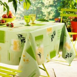Nappe toile cirée Olive vert 140 cm, 200 cm, rectangulaire