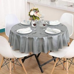 Nappe Ronde Toile Cirée Impermeable Nappe Ronde pu 260 cm Ecologique Nappe de Table Anti-Taches
