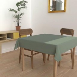 Nappe anti-tâches carrée 180x180 cm alix vert, par Soleil D'ocre Vert