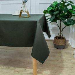 Nappe rectangulaire enduite et anti tache Kaki 145 x 240 cm - Kaki