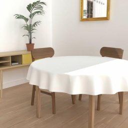 Alix Nappe anti-tâches, Polyester, Blanc, par Soleil D'ocre Diametre 180 cm - Blanc