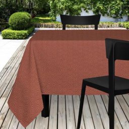 Nappe toile cirée rectangle 140x240 cm paon tomette - Rouge