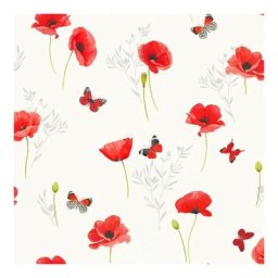 Nappe Bulgomme Imprimée Coquelicot - Au mètre - 140 x 200 cm .