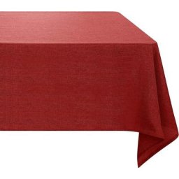 Lot de 1 Nappe Imperméable Anti Tache Rectangulaire Effet Lin pour Table, 150x300 cm, Rouge - Rouge