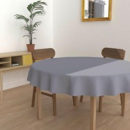 Alix Nappe anti-tâches, Polyester, Gris, par Soleil D'ocre Diametre 180 cm - Gris