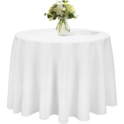 Lot de 5 Nappe Ronde 230cm Blanche Nappe Mariage en Polyester Infroissable Décoration de Table pour