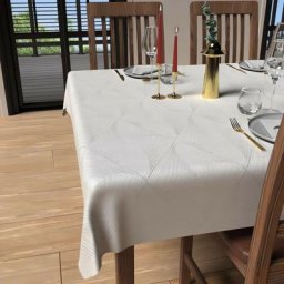 Luxury Nappe Anti-tâches, Polyester, Blanc, par Soleil D'ocre 150 x 300 cm - Blanc