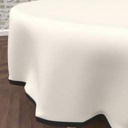Boheme Nappe Anti-tâches en Microfibre lavée, Lin, par Soleil D'ocre Diametre 180 cm - Ecru