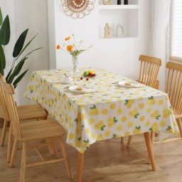 1pc Nappe de Table Rectangulaire Nappe motif citrons pour Cuisine Salle à Manger Buffet Décoration