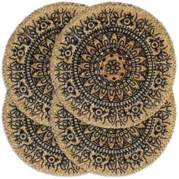 Vidaxl - Napperons 4 pcs Bleu foncé 38 cm Rond Jute Bleu foncé