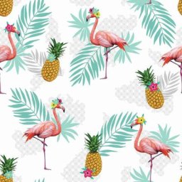 1001kdo Hygiene&beaute - Nappe Toile cirée au mètre Lady Flamant Rose blanche