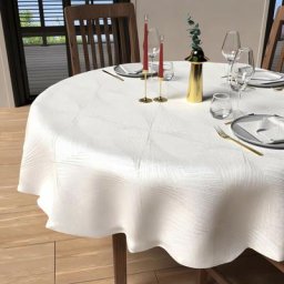 Luxury Nappe Anti-tâches, Polyester, Blanc, par Soleil D'ocre Diametre 180 cm - Blanc
