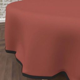 Boheme Nappe Anti-tâches en Microfibre lavée, Brique, par Soleil D'ocre Diametre 180 cm - Brique
