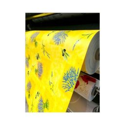 Nappe Bulgomme Imprimée Provençale - Au mètre - 140 x 120 cm - jaune.