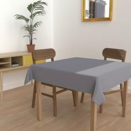 Alix Nappe anti-tâches, Polyester, Gris, par Soleil D'ocre 140 x 140 cm - Gris