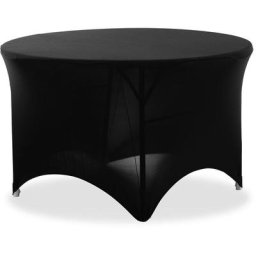 Royal Catering - Housse De Table Extensible Ronde Pour Mariage Hôtel Restaurant Élasthane Noir