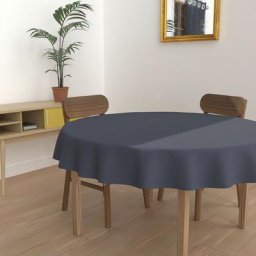 Alix Nappe anti-tâches, Polyester, Marine, par Soleil D'ocre Diametre 180 cm - Marine