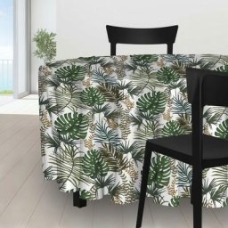 Amazonie Nappe anti-tâches, Polyester, par Soleil D'ocre Diametre 180 cm - Multicolore