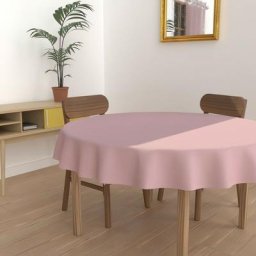 Nappe anti-tâches ronde 180 cm alix rose, par Soleil D'ocre Rose