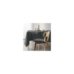 Nappe rectangle uni en coton recyclé Mistral - Anthracite - 140 x 240 cm - Livraison gratuite - Gris