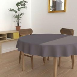 Alix Nappe anti-tâches, Polyester, Anthracite, par Soleil D'ocre Diametre 180 cm - Anthracite
