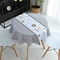 Nappe Ronde Toile Cirée Impermeable Nappe Ronde PVC 120 cm Ecologique Nappe de Table Anti-Taches