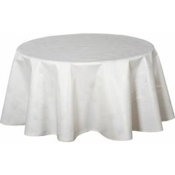 Nappe ronde en toile cirée design Lina - Diam. 150 - Blanc