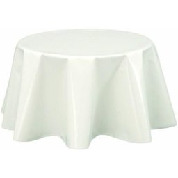 Nappe ronde en toile cirée design uni Joys - Diam. 150 - Blanc