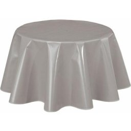 Nappe ronde en toile cirée design uni Joys - Diam. 150 - Gris clair