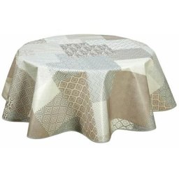 Nappe ronde en toile cirée design Patchmode - Diam. 150 - Beige